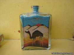 Картина из цветного песка в бутылке