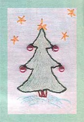 вышитая новогодняя открытка