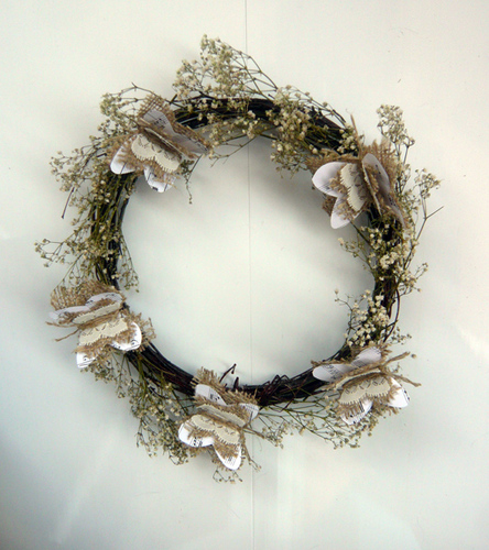 Винтажные бабочки из мешковины Винтажные бабочки из мешковины