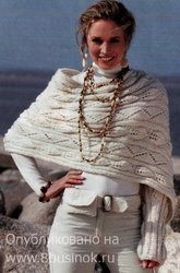 Ажурный шарф с рукавом. Вязание спицами