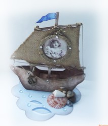 Винтажная рамка для фото в морском стиле своими руками