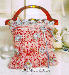 Вязаная спицами сумка