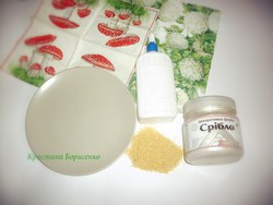 Декупаж тарелки на пшене