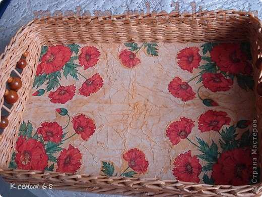 Мастер-класс по плетению из газет. Поднос с фанерным дном Мастер-класс по плетению из газет. Поднос с фанерным дном