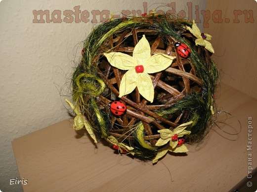 Цветочный шар плетем из газет Цветочный шар плетем из газет