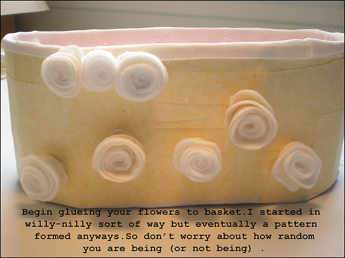 Пасхальная корзинка с розами из фетра Пасхальная корзинка с розами из фетра