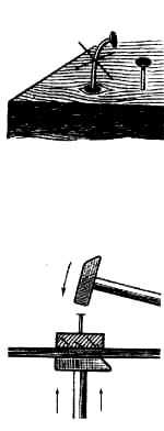 Сучок внутри доски тоже застопорит гвоздь